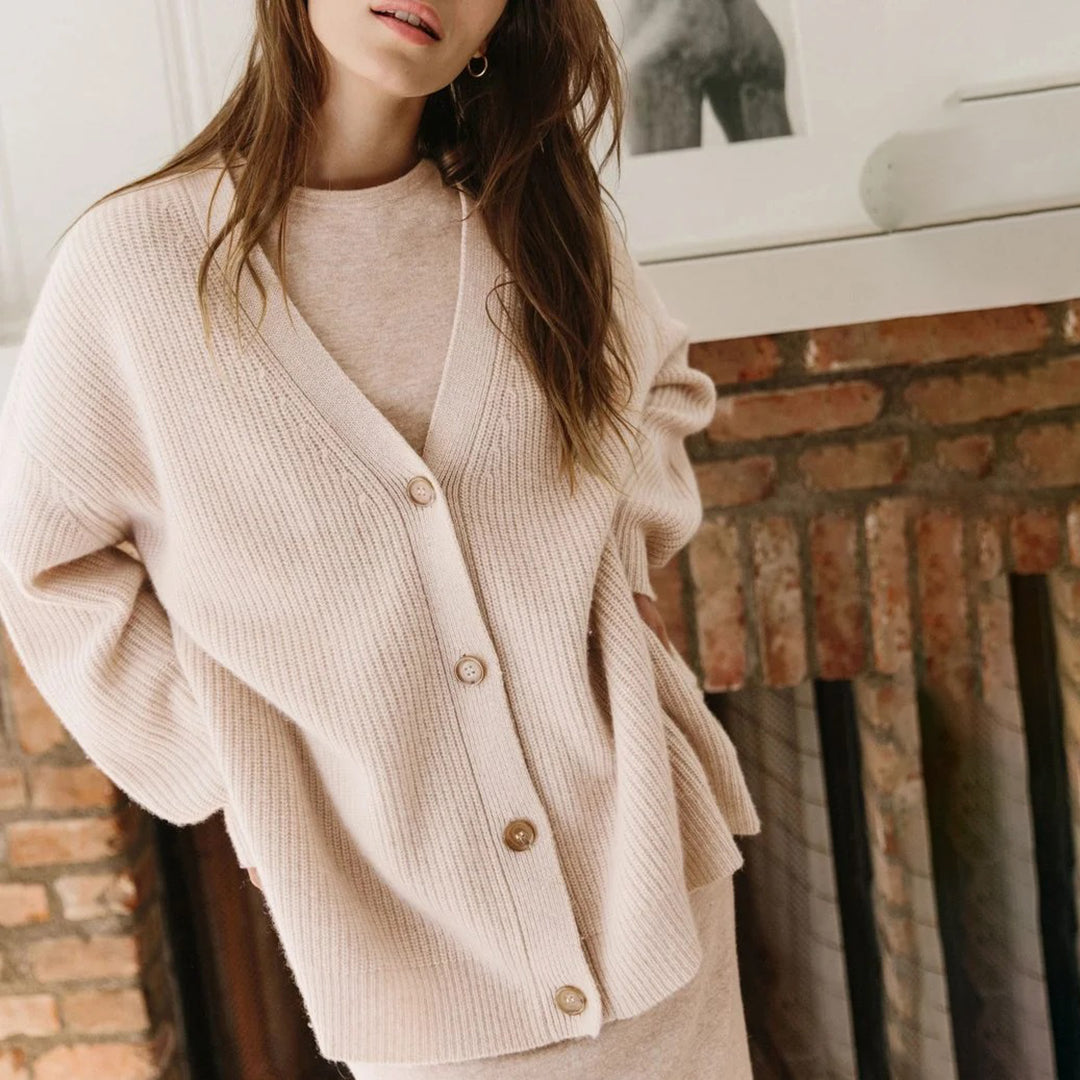 Violet | Women’s Elegant Ribbed Knit Cardigan