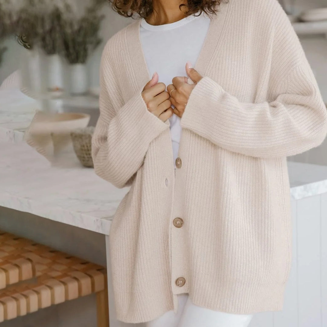 Violet | Women’s Elegant Ribbed Knit Cardigan
