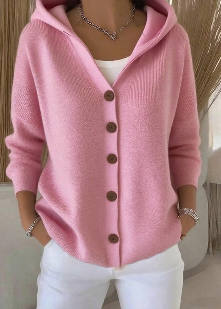 Josephine | Women's Elegant Hooded Buttoned Cardigan