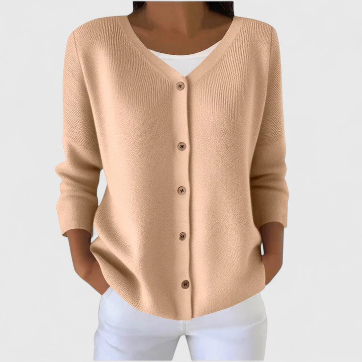 Eleanor | Women's Sophisticated V-Neck Buttoned Cardigan