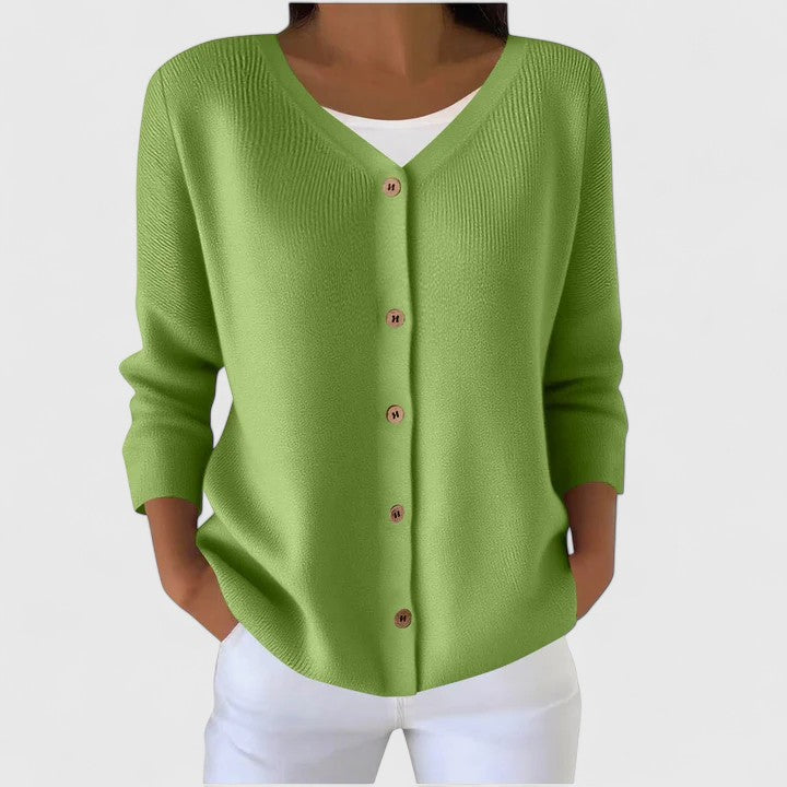 Eleanor | Women's Sophisticated V-Neck Buttoned Cardigan