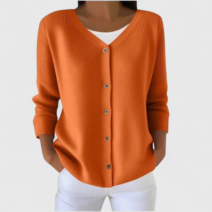 Eleanor | Women's Sophisticated V-Neck Buttoned Cardigan
