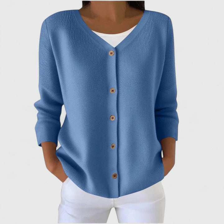 Eleanor | Women's Sophisticated V-Neck Buttoned Cardigan