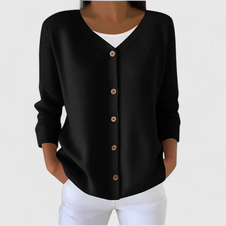 Eleanor | Women's Sophisticated V-Neck Buttoned Cardigan