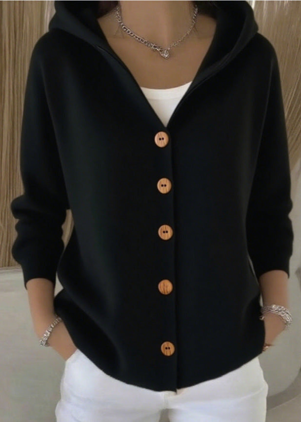 Josephine | Women's Elegant Hooded Buttoned Cardigan