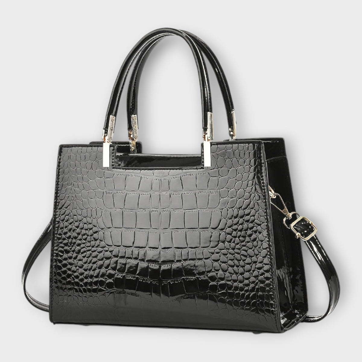 Valentina | Glossy Crocodile-Pattern Handbag