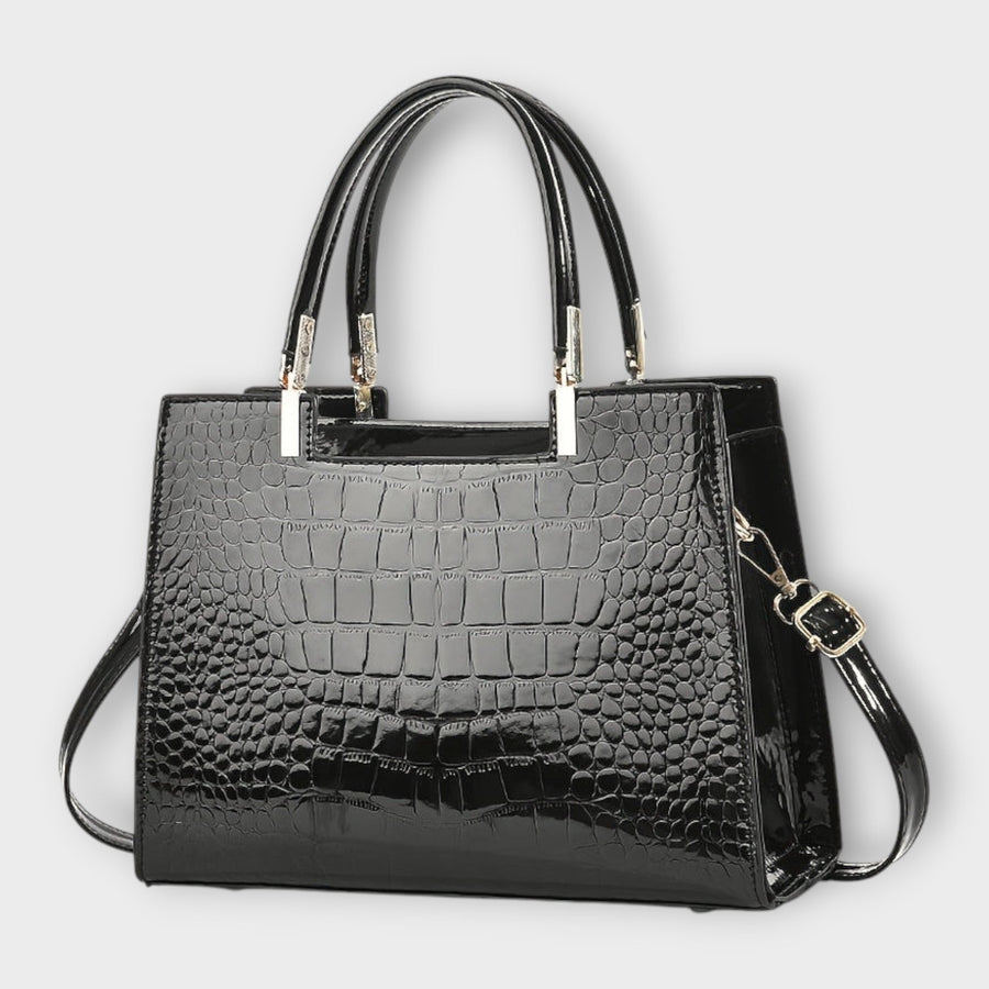 Valentina | Glossy Crocodile-Pattern Handbag
