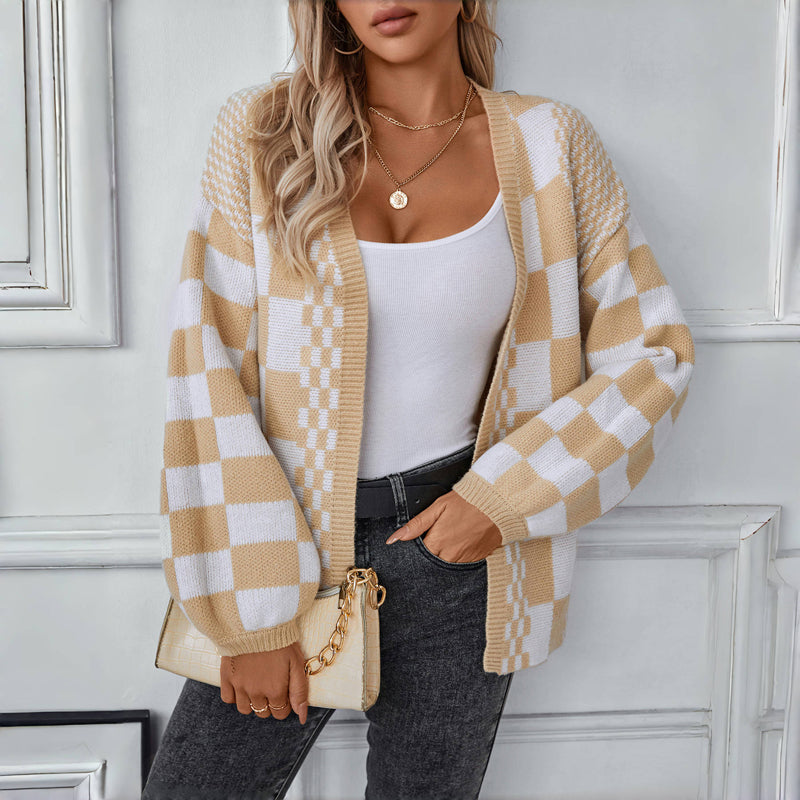 Gabriella | Women’s Comfort Check Pattern Cardigan
