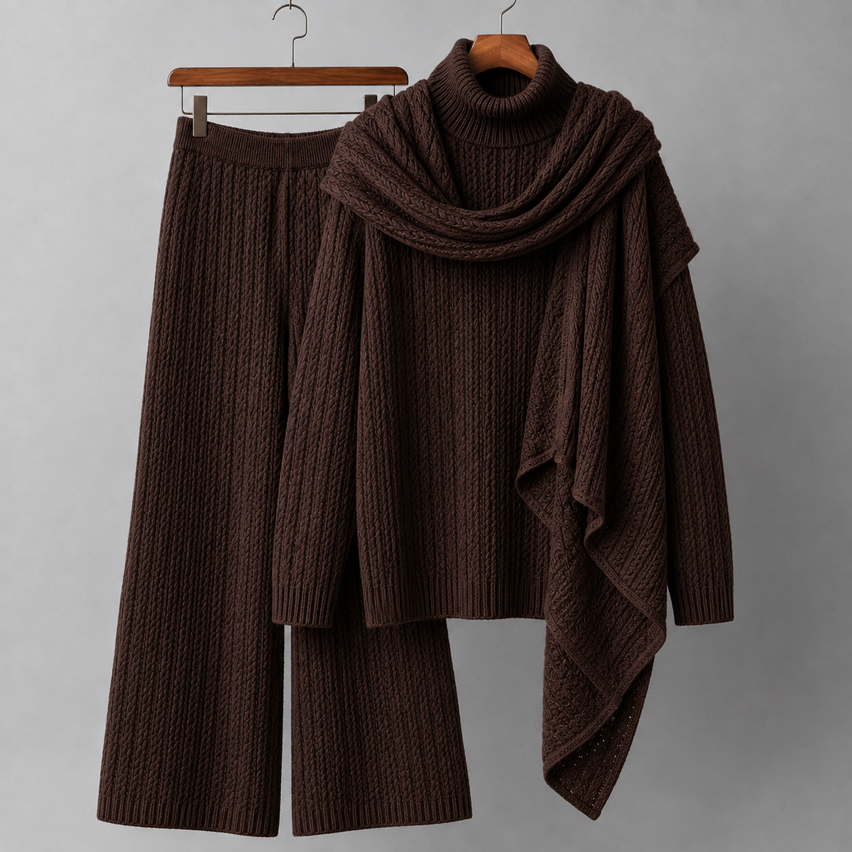 Alena Cable-Knit Turtleneck Set