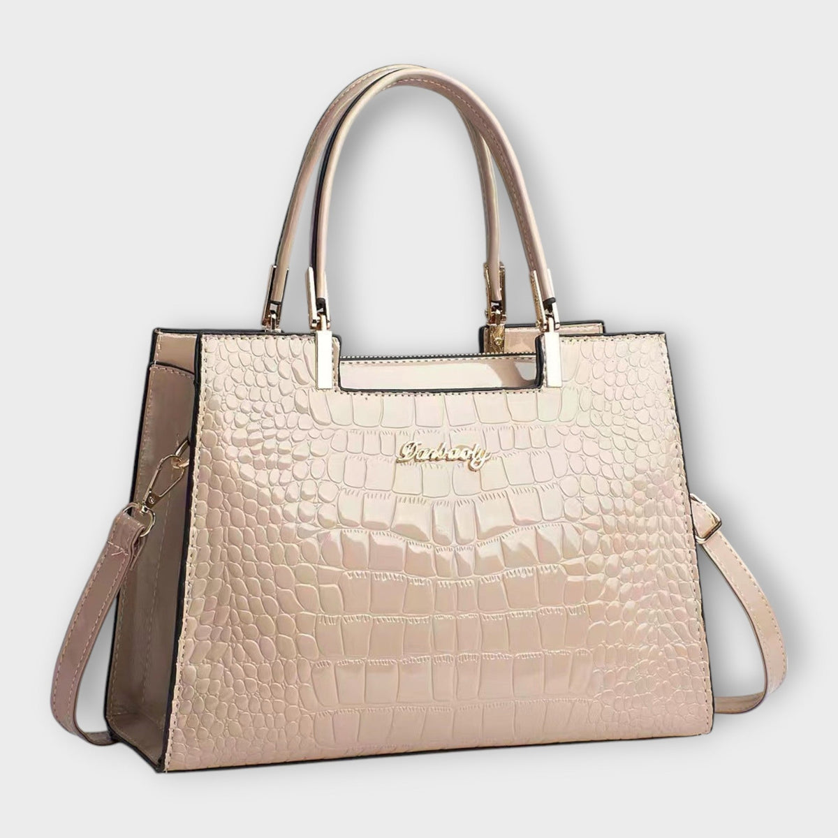 Valentina | Glossy Crocodile-Pattern Handbag