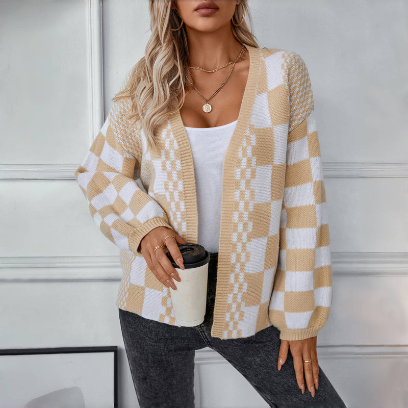 Gabriella | Women’s Comfort Check Pattern Cardigan