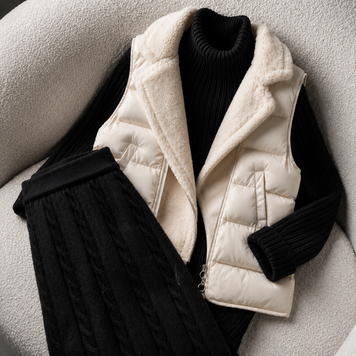 Cambridge Fur-Trim Lounge Set