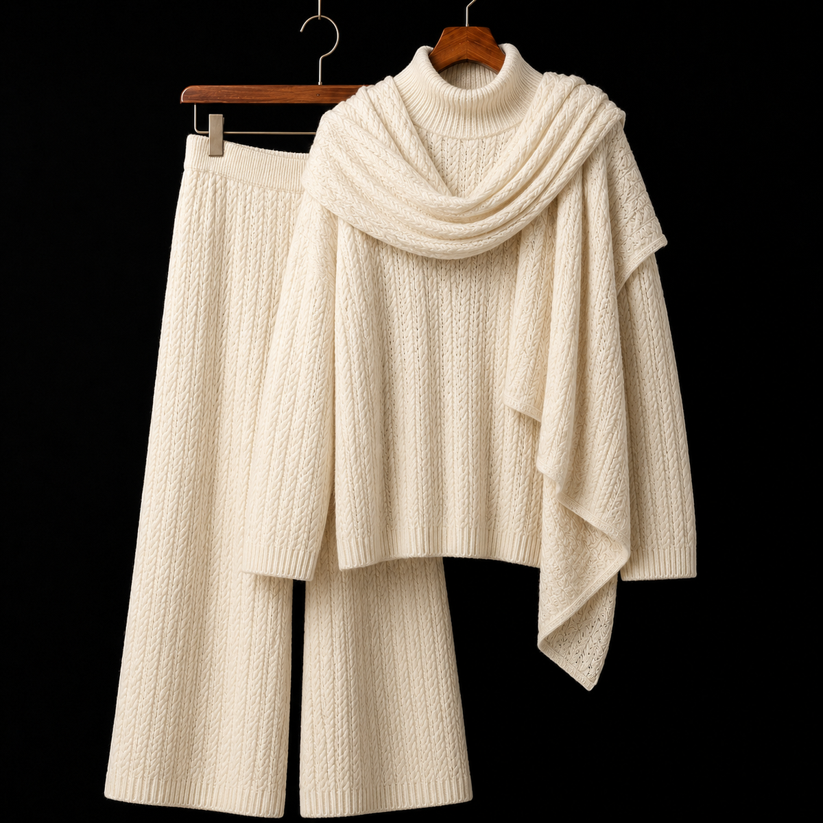 Alena Cable-Knit Turtleneck Set