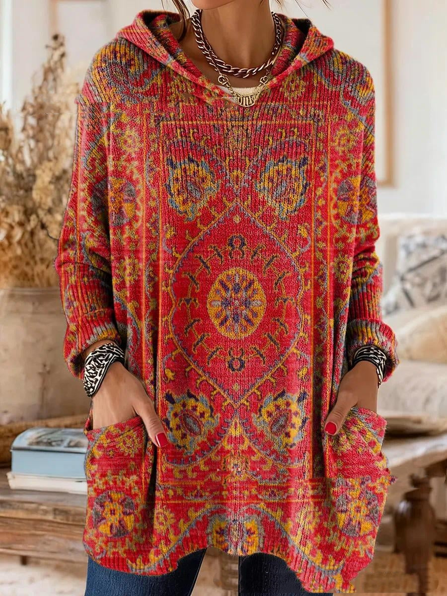 Alice | Boho Medallion Print Hooded Tunic