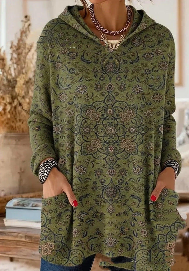 Alice | Boho Medallion Print Hooded Tunic
