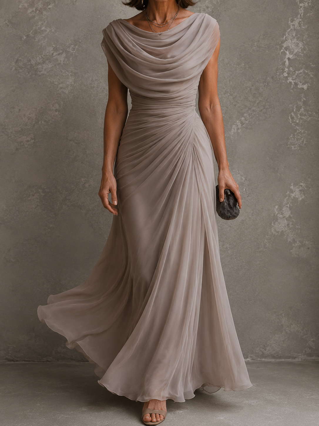 Jilliann | Draped Elegance Maxi Dress