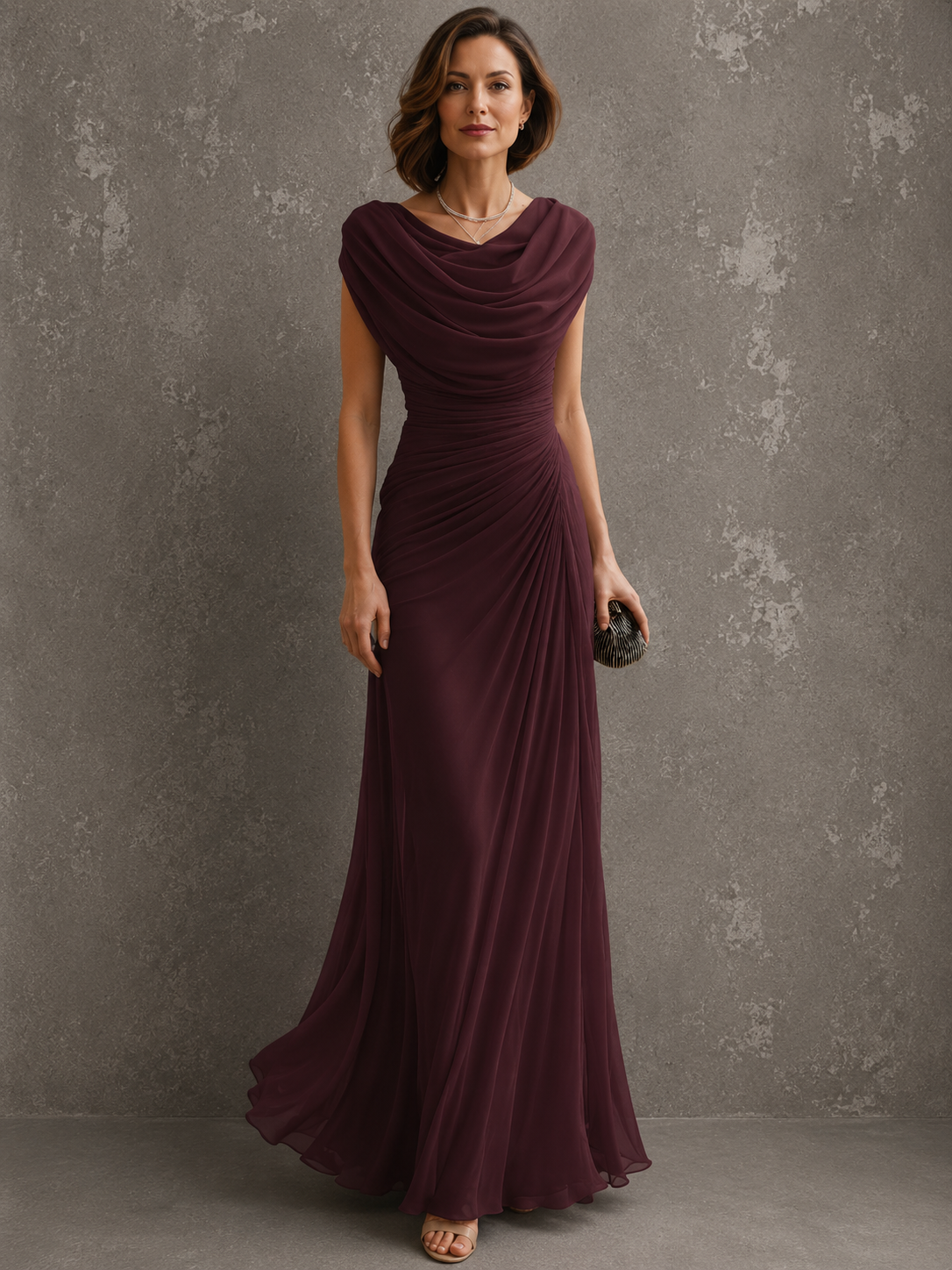 Jilliann | Draped Elegance Maxi Dress